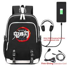 New Demon Slayer USB Backpacks Anime Kimetsu no Yaiba School Bags Bookbag Kids Teens Travel Shoulder Laptop Bags 2024 - buy cheap
