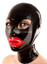 Novidade promoção capuz de látex com olhos grandes abertos capuz fetiches moldes para as costas máscara para as mulheres rosto 2024 - compre barato