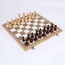 Chess Set Wooden Chess New design 3 in 1 Backgammon CheckersTravel Games Board Draughts Entertainment Christmas Gift 2024 - buy cheap