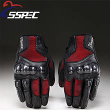 SSPEC-guantes de moto MX de dedo completo, protección de carbono, malla transpirable, Verano 2024 - compra barato