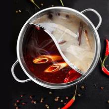 30cm Stainless Steel Hot Pot Induction Cooker Gas Stove Compatible Pot Home Kitchen Cookware Soup Cooking Pot Mandarin Duck Pot 2024 - buy cheap