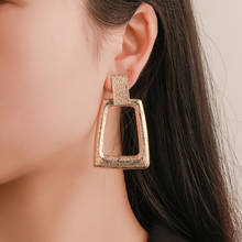 Modyle 2019 New Gold Drop Earrings for Women Statement Big Geometric Metal Earring Female Fashion Jewelry 2024 - buy cheap