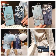 Floral Phone Holder Case for OPPO A52 A72 A92 A31 A91 A93 A95 F15 A92S ACE 2 Find X2 Soft Neck Wrist Strap Lanyard Case 2024 - buy cheap
