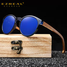 Ezreal óculos de sol mulher homem artesanal natureza bambu polarizado óculos de sol novo com caixa de presente de madeira criativa 2024 - compre barato