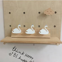 Ganchos decorativos de madeira para quarto de criança, ganchos de madeira naturais de coelho branco para bebês e meninas, decoração para berçário de crianças 2024 - compre barato