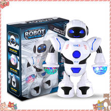 Новый Детский Электронный мигающий светодиодный фонарь для ходьбы, умный космический танцующий робот с музыкальными игрушками, Рождественский подарок на Новый год для ребенка 2024 - купить недорого