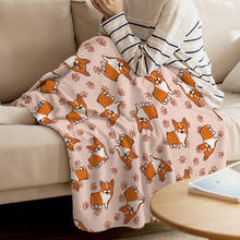 Wowhouse cobertor de lançamento de cachorro, cobertor com estampa de desenho animado, dramático gesto quente de flanela 2024 - compre barato