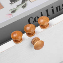 10pcs/Lot Round Natural Wooden Cabinet Knob Drawer Wardrobe Door Pull Handle Furniture Hardware Closet Drawer Knobs 3Sizes 2024 - buy cheap