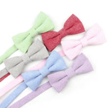 Brand New Lovely Solid Colorful  Children Fashion Casual Bow Tie 100% Cotton Butterfly Cravat   Accessories Gift 2024 - buy cheap