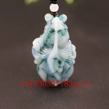Collar con colgante de Jade de Color Natural para hombre y mujer, joyería China tallada a mano, amuleto de moda, regalos de la suerte 2024 - compra barato