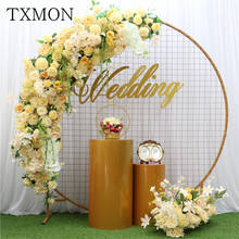 Luxo artificial flores arco arranjo de flor ferro forjado adereços casamento decorativo fundo da parede flor personalizado 2024 - compre barato