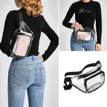 Pochete usfeminina de pvc, bolsa de cintura, cinto transparente 2024 - compre barato