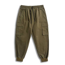 Мужские брюки из хлопка больших размеров 5XL 6XL 7XL на осень и весну, мужские 2 вида цветов 2024 - купить недорого