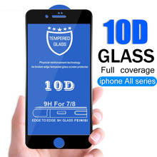 Vidrio protector de cobertura completa 10D para iPhone 6 6S 7 8 plus X XR XS MAX, protector de pantalla para iphone 7 8 6S X XR XS MAX 2024 - compra barato