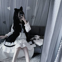 Dark Girl-vestido Lolita de encaje para mujer, ropa japonesa, dulce, Kawaii, Jk Lolita, Vintage, Victoriano, gótico, de manga larga, de princesa Y152 2024 - compra barato