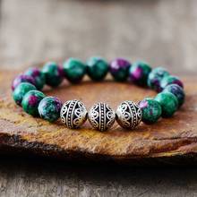 Mens Beaded Bracelets 10MM Natural Stone Tibetan Beads Elastic Bracelet Handmade Couples Stretch Bracelets Gift Dropshipping 2024 - buy cheap