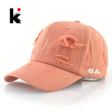 Snapback-sombreros de béisbol para hombre y mujer, gorra de béisbol con visera transpirable, 100% algodón, Color sólido, rasgada, para exteriores 2024 - compra barato