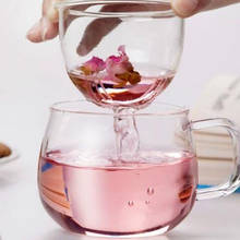 Juego de tazas de vidrio transparente para café, té, leche, tapa de filtro para Infusor de té, 1 Juego 2024 - compra barato