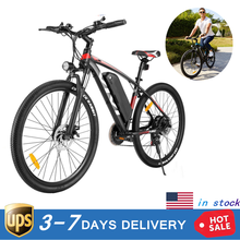 Bicicleta elétrica de 350w para montanha com farol de led, mtb 21 velocidades, deslocador adulto, e-bike, freio a disco, 36v/ah, bateria de lítio lon 2024 - compre barato