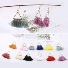 6pcs Diy Handmade Jewelry accessories, National Wind Color Triangle Pendant Tassel Pendant Earrings Material 2024 - buy cheap