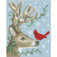 Winter reindeer bird patterns counted 11CT 14CT 18CT DIY Cross Stitch Sets Chinese Cross-stitch Kits Embroidery Needlework 2024 - buy cheap