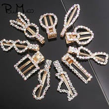 Powmuco Shining Rhinestone Bowknot Duckbill Clip Cute Bunny Ears Hairpin Glitter Crown Bangs Barrettes Fashion Women Accessories 2024 - buy cheap