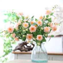 Buquê de flores artificiais de rosas, decoração para casa, grande buquê, flores falsas, decoração para jardim ao ar livre, fundo de parede 2024 - compre barato