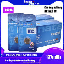 50PCS/lot renata Original CR1632 Button Cell Battery 3V Lithium Batteries CR 1632 for Watch Toys Computer Calculator Control 2024 - buy cheap