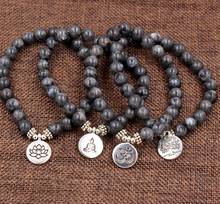 8mm yg2 elastic adjusted Charm nature stone bead Reiki Frosted agate Onyx Lotus life tree Buddha head Bracelet 2024 - buy cheap