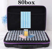 Pdmdog 80 boxs caixa de pintura diamante bordado acessórios diamante mosaico carry caso recipiente caixa de armazenamento mão saco ferramenta 2024 - compre barato