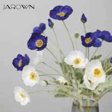 JAROWN Artificial Poppies Flocking Silk Fake Flower Poppy Flowers Wedding Decoration Bridal Bouquet Material Home Party Decor 2024 - buy cheap