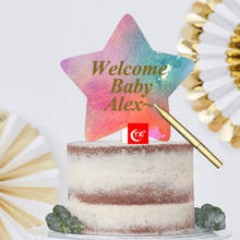 DIY Топпер для торта «С Днем Рождения» акриловый пустой градиентный красочный Топпер для свадебного торта для свадьбы, дня рождения, украшения для торта 2024 - купить недорого