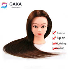 Cabeza de Maniquí de entrenamiento para mujer, productos de corte de pelo para peluquería, cabeza de muñeca de peluquería, color rubio y negro 2024 - compra barato