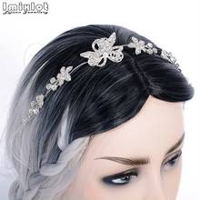 Tiaras de cabelo de cristal, tiara para noiva e casamento, acessório para cabelo, com strass e flor 2024 - compre barato