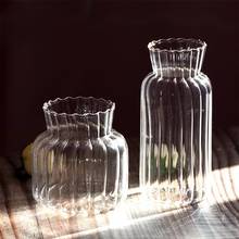 Скандинавская стеклянная ваза для дома, маленькая бутылка для гидропонных растений, украшение для гостиной, прозрачная ваза для высушенных цветов 2024 - купить недорого