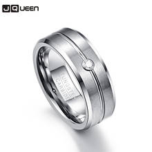 Anel masculino de zircão 8mm, anel 100% de carboneto de tungstênio, bandas de casamento com facetas, joias para homens 2024 - compre barato