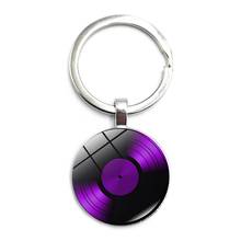 Retro Disc Player Disc DJ Disc Key Ring Glass Cabochon Car Key Pendant Male and Female Keychain Gift Jewelry 2024 - buy cheap