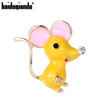 Baiduqiandu-broches esmaltados de ratón amarillo o gris para mujer y niña, joyería de disfraz, regalos, novedad de 2021 2024 - compra barato