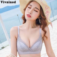 Women's Large Size Bra Summer Ultra-Thin No Steel Bralette Bh Breathable Lace Sexy Adjustable Ladies Underwear Lingerie Thin Bra 2024 - buy cheap