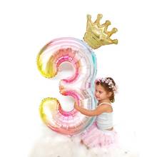 40 Inch Gradient Color Digital Aluminum Film Balloon Birthday Party Decoration Number Balloon Balloon for Baby Shower Theme 2024 - buy cheap