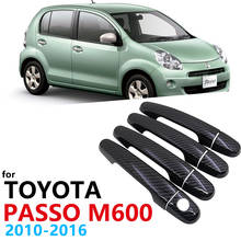 Крышка автомобильных ручек из углеродного волокна для Toyota Boon Passo Perodua Myvi Daihatsu Sirion M600 2010 ~ 2016, автомобильные аксессуары, Стайлинг 2024 - купить недорого