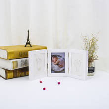 Newborns moldes do bebê handprint pegada foto quadro para cuidados com o bebê lembrança fundição pegada recém-nascido macio argila inkpad