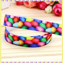 DHK 5/8'' 5yards Fold Over Elastic FOE easter printed headband headwear hair band diy decoration OEM Wholesale E394 2024 - buy cheap