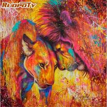 RUOPOTY Lion Animal Painting By Numbers Kits Unique Birthday Gifts For Adults HandPainted Diy Acrylic Pigment Canvas Wall Artwor 2024 - buy cheap