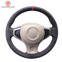LQTENLEO Black Suede Car Steering Wheel Cover For Renault Koleos 2008 2009 2010 2011 2012 2013 2014-2016 Samsung QM5 2007-2014 2024 - buy cheap