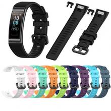 Silicone Watch Strap Wear-resistant Wristband Anti-fingerprint Replacement Smart Watch Band For HUAWEI Band 3/3 Pro/Huawei 4 Pro 2024 - buy cheap