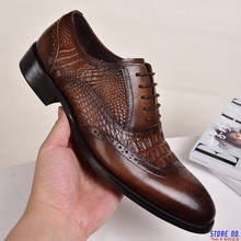 Zapatos de cocodrilo Vintage para hombre, calzado Formal de cuero, informal, mocasines de boda, de diseñador, Brogue, novedad 2024 - compra barato