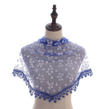 Triangle Lace Veil Scarf Women Embroidered Tassel Veil Floral Prayer Church Headcovering Scarves Sheer Party Stoles 10pcs/lot 2024 - buy cheap