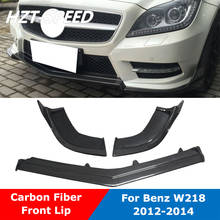 3 PCS R Style Carbon Fiber Front Bumper Lip Shovel Diffuser Spoiler Chin For Benz W218 CLS63 AMG Body Kit 2012-2014 2024 - buy cheap