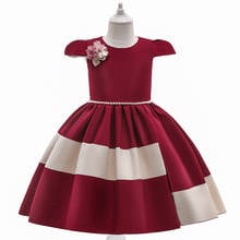 Roupas de princesa para meninas, vestido de festa para meninas, vestido de cetim para casamento e flores, vestidos tutu para meninas de 4 a 10 anos 2024 - compre barato